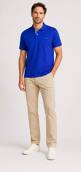 GANT Regular Contrast Pique Polo Shirt Crisp Blue Northern Ireland