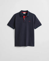 GANT Regular Contrast Pique Polo Shirt Evening Blue Northern Ireland