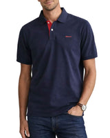 GANT Regular Contrast Pique Polo Shirt Evening Blue Northern Ireland