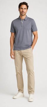 GANT Regular Contrast Pique Polo Shirt Mid Grey Northern Ireland
