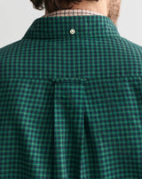 GANT Regular Fit Micro Checked Shirt Deep Forest Green Northern