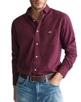 GANT Regular Fit Micro Checked Shirt Wine Red Northern Ireland Belfast