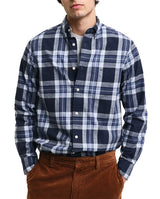 GANT Regular Tartan Melange Check Shirt Evening Blue Northern Ireland