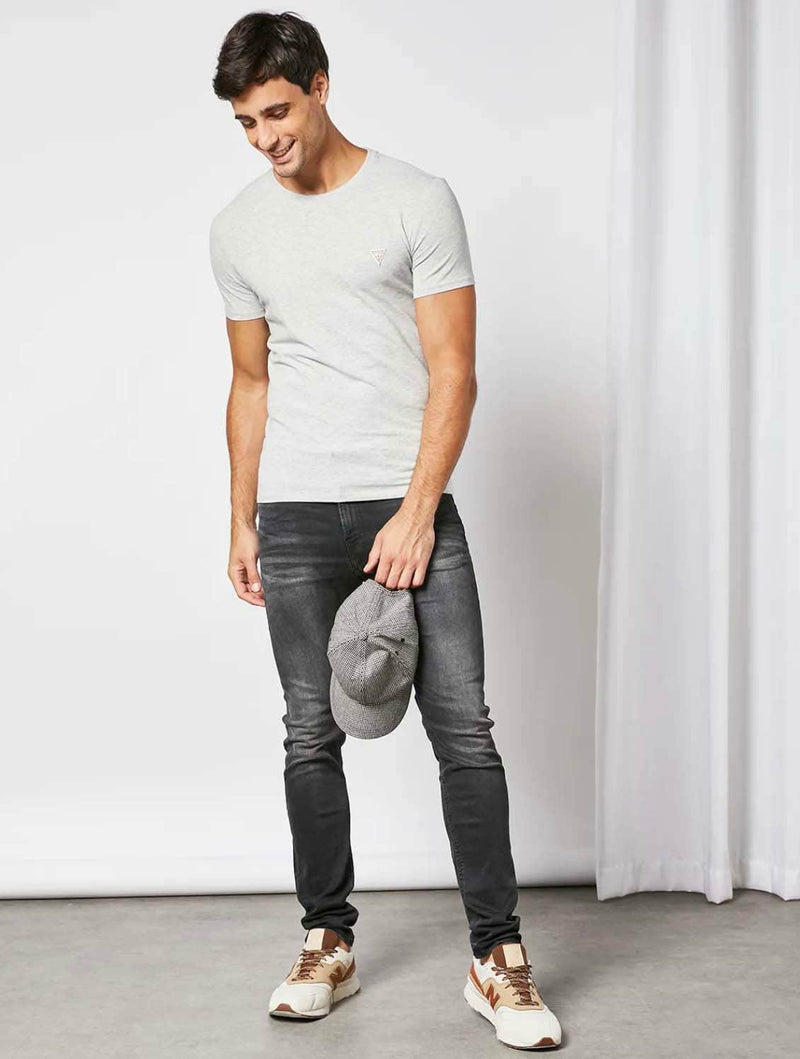 Guess Core Logo Basic T-Shirt Triangle Logo Grey - Shirts & 