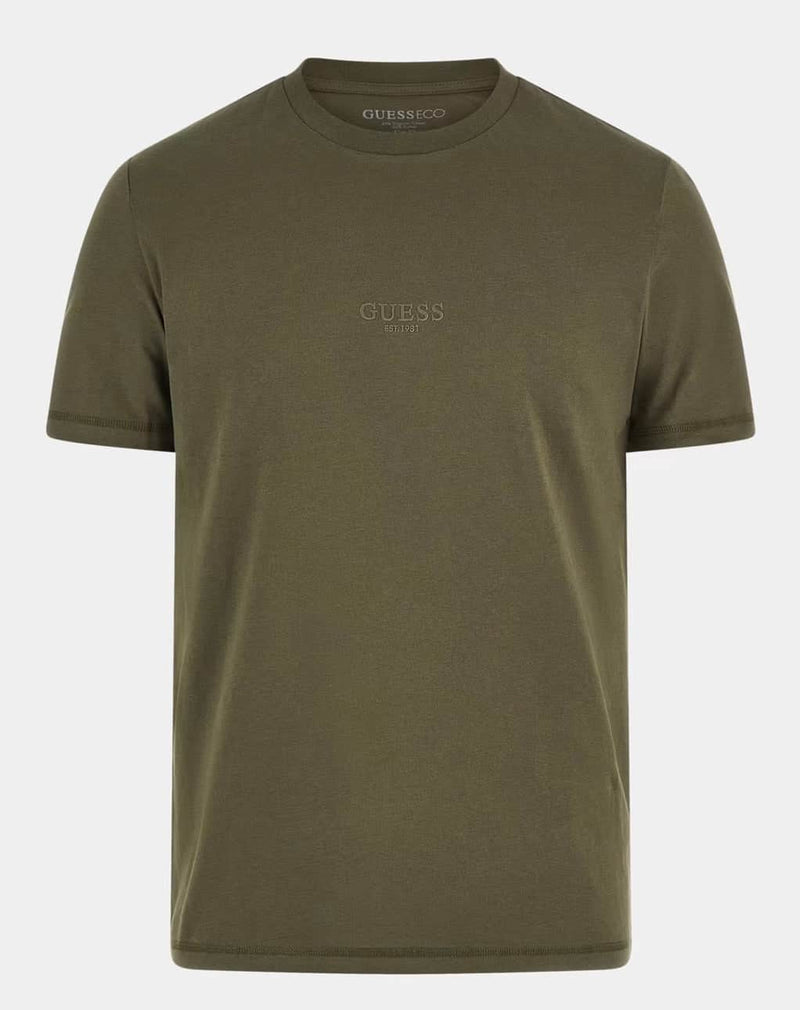 Guess Mens Eco Aidy Logo T-Shirt Olive Northern Ireland Belfast