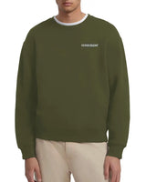 Guess Mens American Tradition Crew Neck Sweatshirt Olive Northern