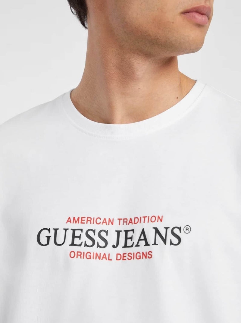 Guess Mens American Tradition T-Shirt White Northern Ireland Belfast