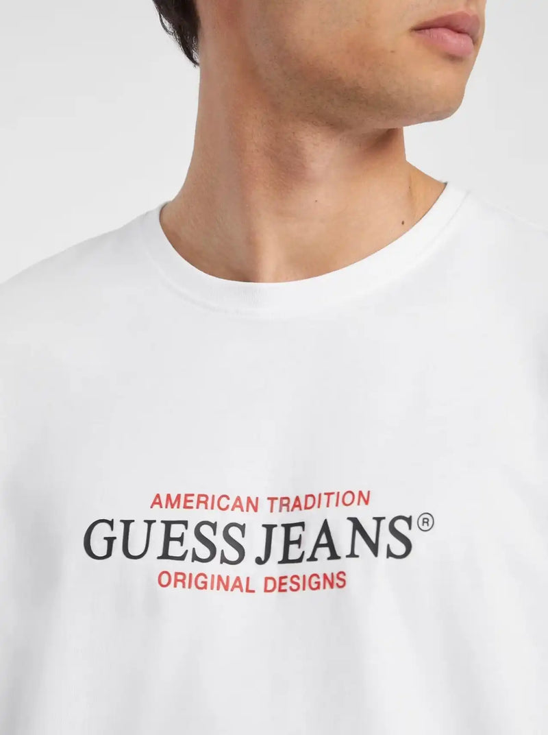 Guess Mens American Tradition T-Shirt White Northern Ireland Belfast