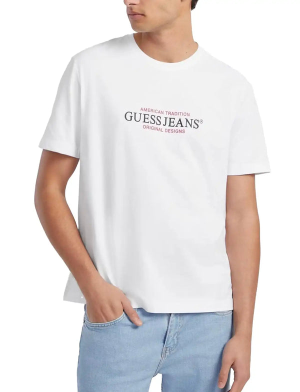 Guess Mens American Tradition T-Shirt White Northern Ireland Belfast