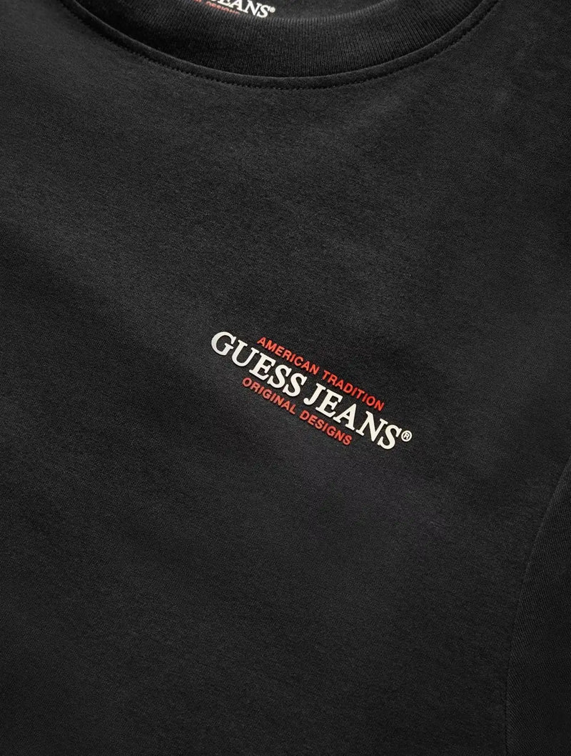 Guess Mens CN Slim American Tradition T-Shirt Black Northern Ireland