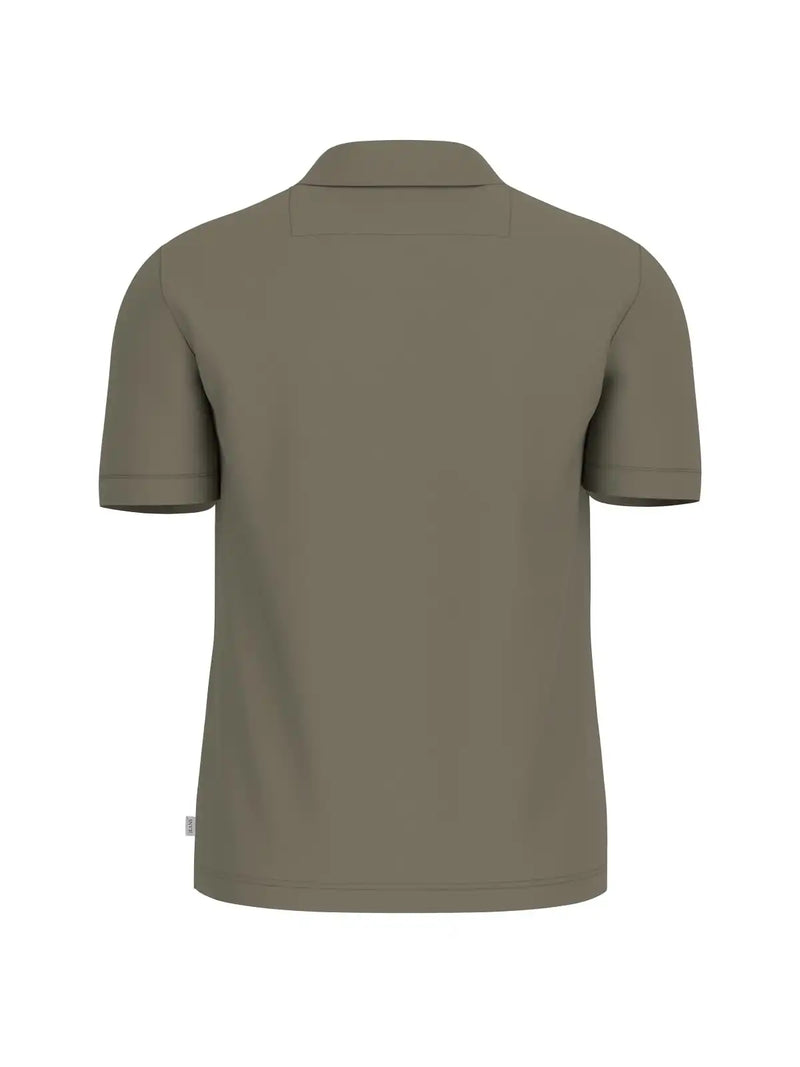 Guess Mens Embroidered Logo Polo Shirt Olive Light Green Northern