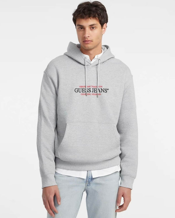 Guess Mens GJ American Tradition Hoodie Medium Grey Heather Northern
