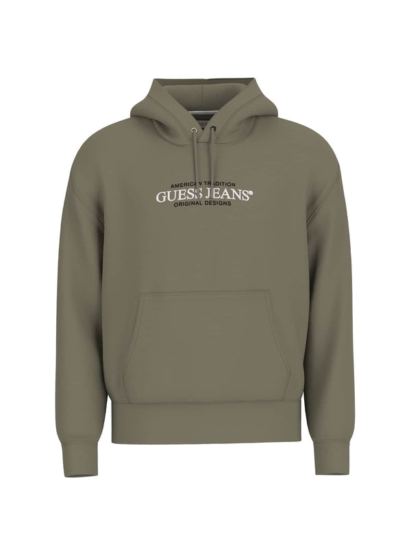 Guess Mens GJ American Tradition Hoodie Olive Light Green Northern