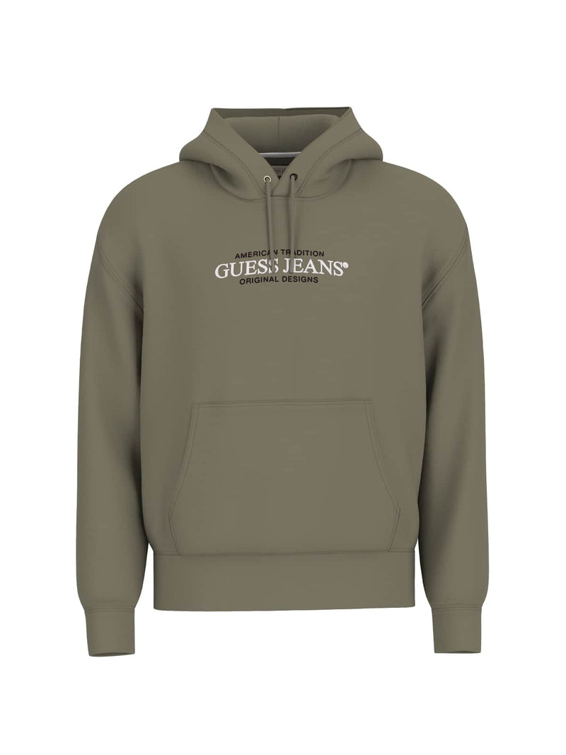 Guess Mens GJ American Tradition Hoodie Olive Light Green Northern