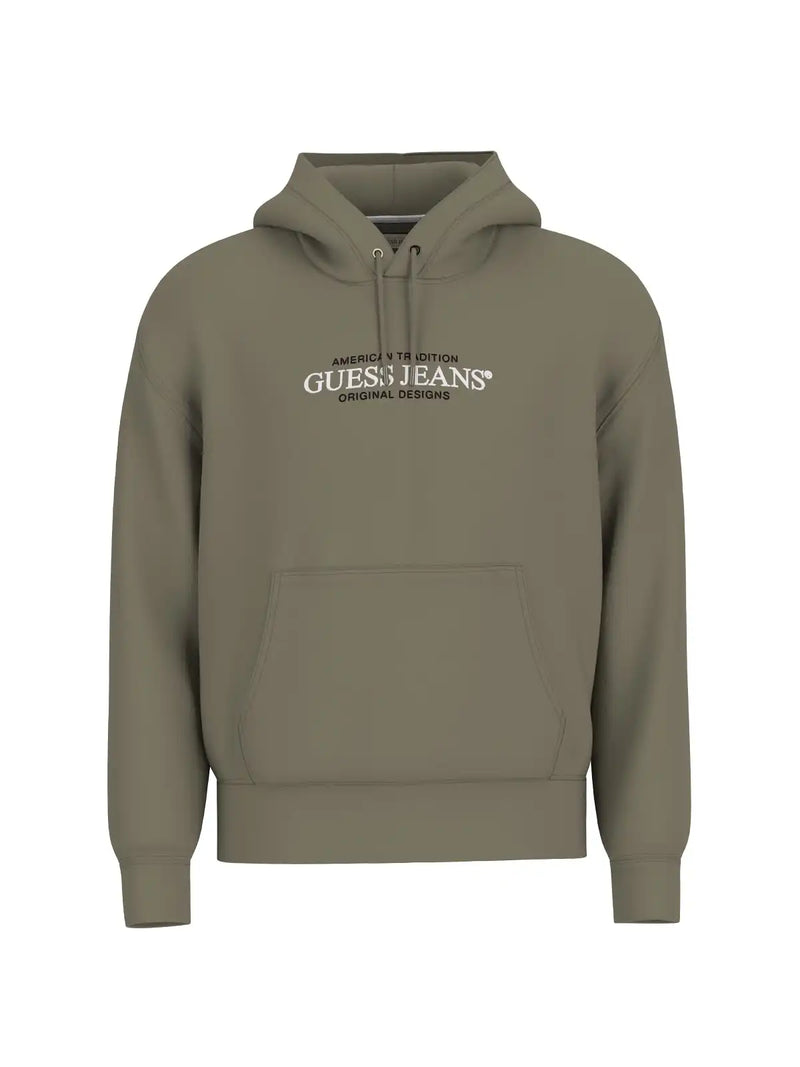 Guess Mens GJ American Tradition Hoodie Olive Light Green Northern