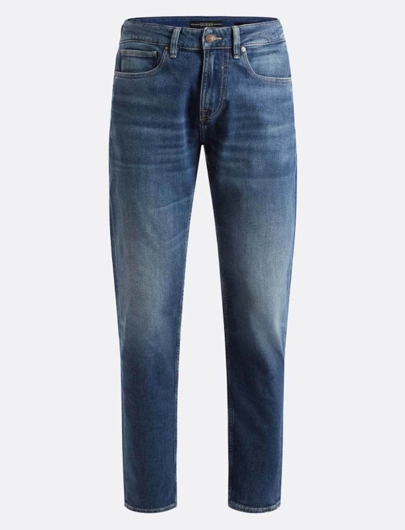 Guess Mens Jeans Angels Slim Fit Mid Wash Blue - Pants