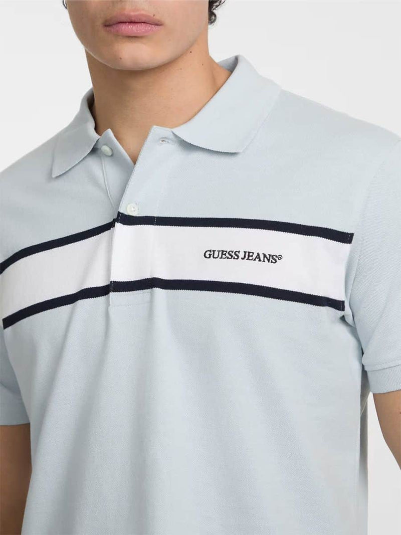 Guess Mens Logo Embroidered Polo Blue Northern Ireland Belfast