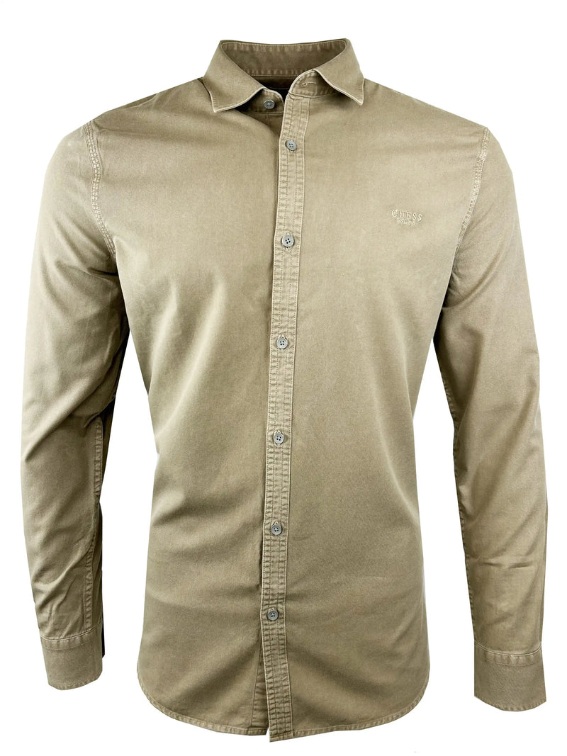 Guess Mens LS Sunset Textured Shirt M3BH63WFRX0 Sand Ballynahinch