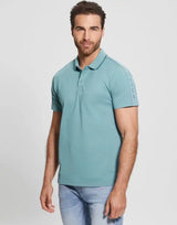 Guess Mens Paul Short Sleeve Polo Shirt Slim Fit Honest Blue Northern