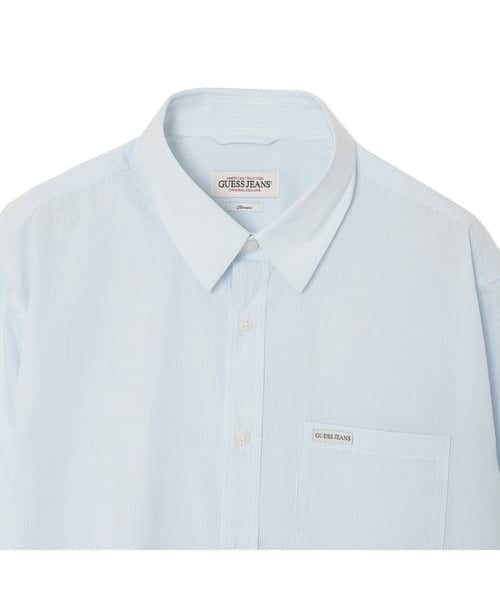 Guess Mens Regular Fit Long Sleeve Shirt Stripe Blue Northern Ireland