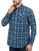 Guess Mens Ronnie LS Check Shirt Blue/Green Northern Ireland Belfast