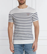 Guess Men’s Short Sleeve CN YD Striped T-Shirt White/Navy Northern