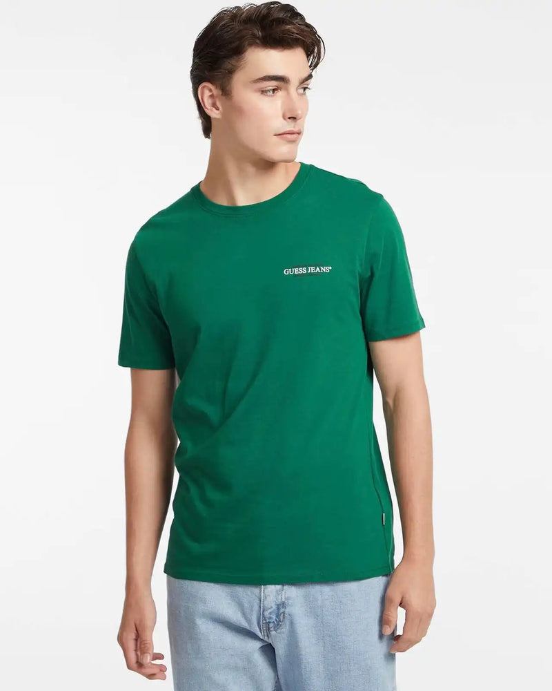 GUESS Mens Slim American Tradition T-Shirt Eternal Green Northern