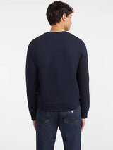 Guess Mens Slim Embroidered Logo Sweatshirt Navy Northern Ireland