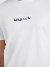 Guess Mens Slim Embroidered Logo T-Shirt White Northern Ireland