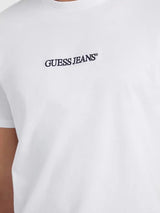 Guess Mens Slim Embroidered Logo T-Shirt White Northern Ireland