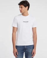 Guess Mens Slim Embroidered Logo T-Shirt White Northern Ireland