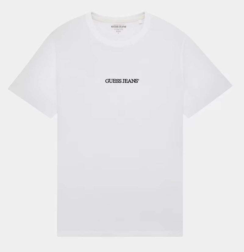 Guess Mens Slim Embroidered Logo T-Shirt White Northern Ireland