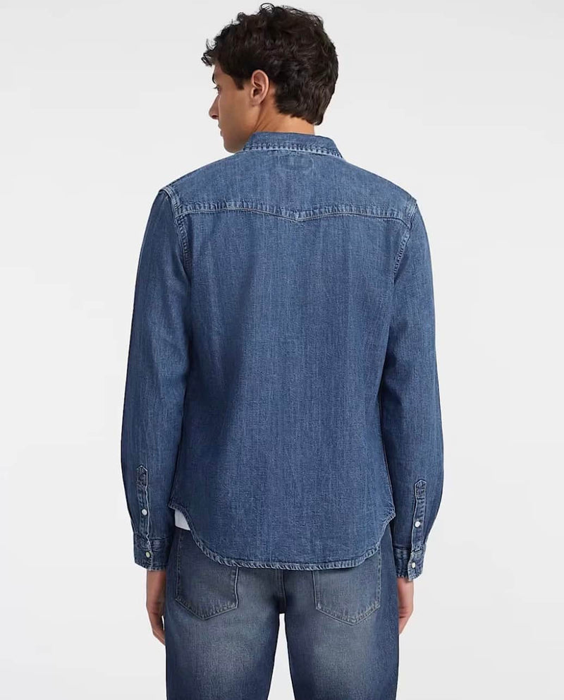 GUESS Mens Slim Long Sleeve Denim Shirt Blue Northern Ireland Belfast