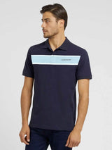 Guess Mens SS Polo Shirt Navy/ Blue Stripe Northern Ireland Belfast
