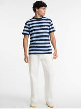 Guess Mens Striped Logo T-Shirt Blue Northern Ireland Belfast