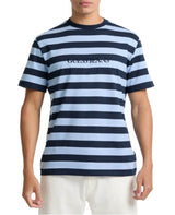 Guess Mens Striped Logo T-Shirt Blue Northern Ireland Belfast