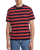 GUESS Mens Striped Logo T-Shirt Navy/Red Northern Ireland Belfast