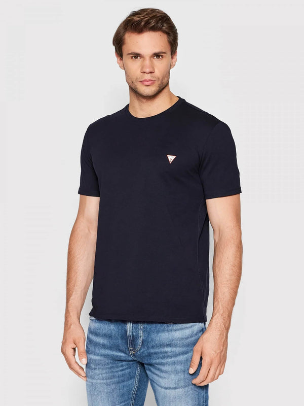 Guess Men’s T-Shirt Core Logo Basic Triangle Logo Navy Ballynahinch