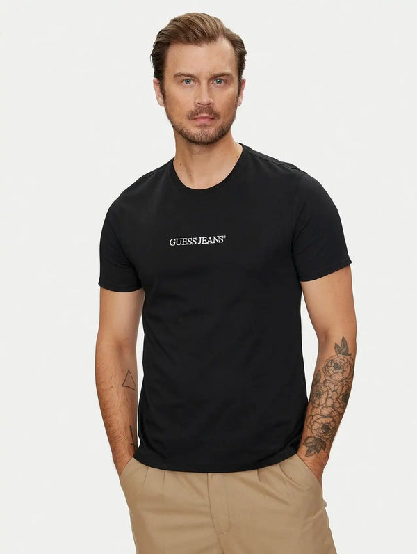 Guess SS Crew Neck Slim Logo T-Shirt Black Northern Ireland Belfast