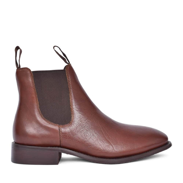 Harrison Men’s Dealer Chelsea Boots Hand Brush Brown Northern