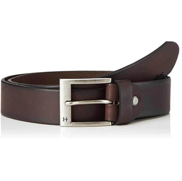 Hattric Mens Leather Belt Dark Brown