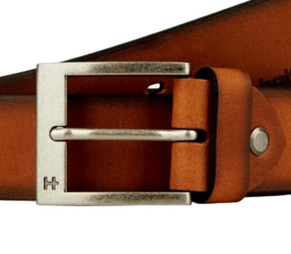 Hattric Mens 35mm Leather Belt Tan