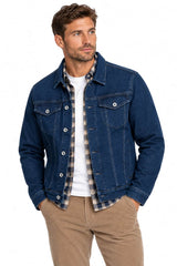 Hattric Mens Denim Jacket Dark Blue Northern Ireland Belfast