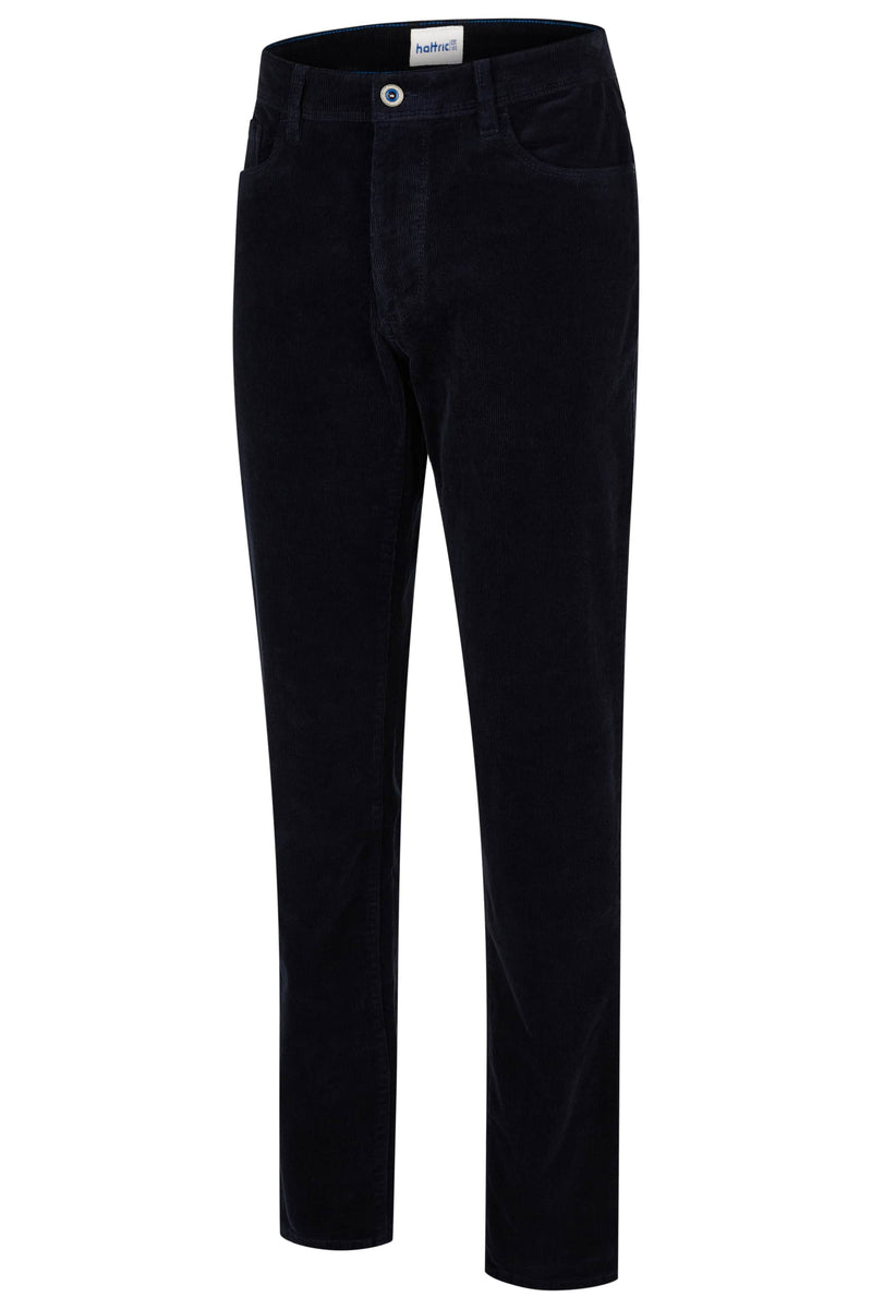 Hattric Mens Hunter Corduroy Trousers Smoke Navy Blue Northern