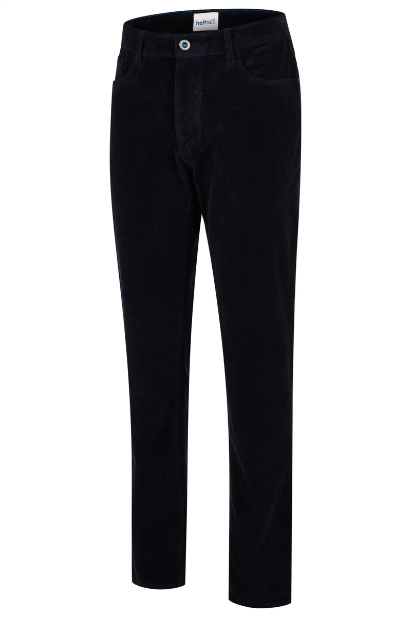 Hattric Mens Hunter Corduroy Trousers Smoke Navy Blue Northern