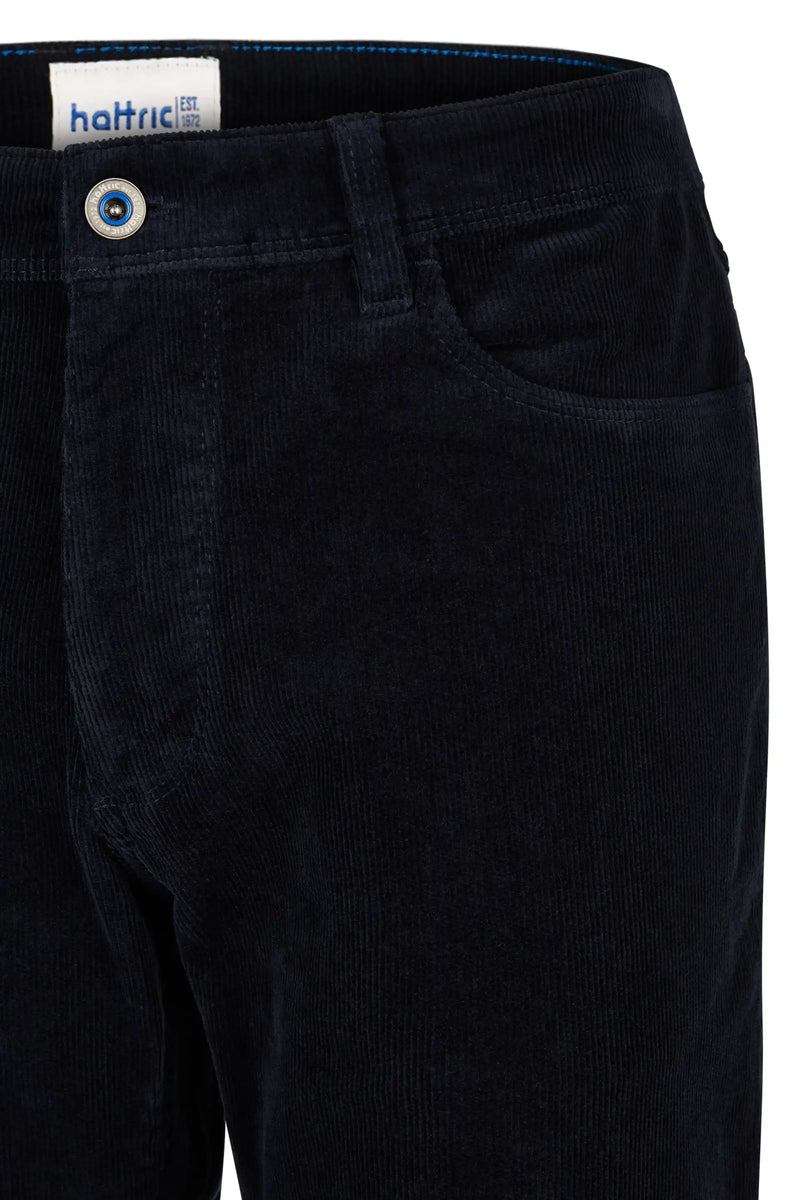 Hattric Mens Hunter Corduroy Trousers Smoke Navy Blue Northern