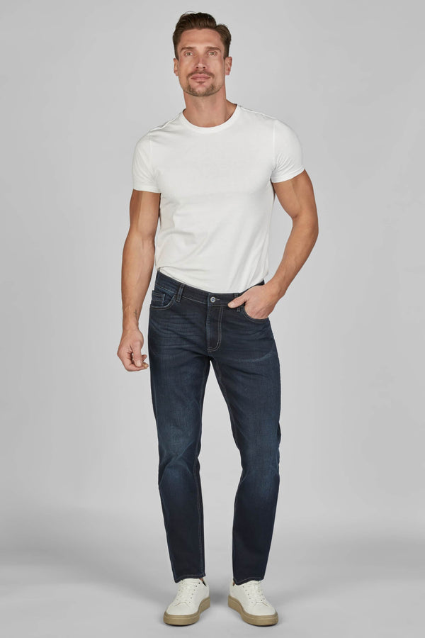 Hattric Men’s Jeans Hunter Straight Leg Stretch 688465 Blue Black