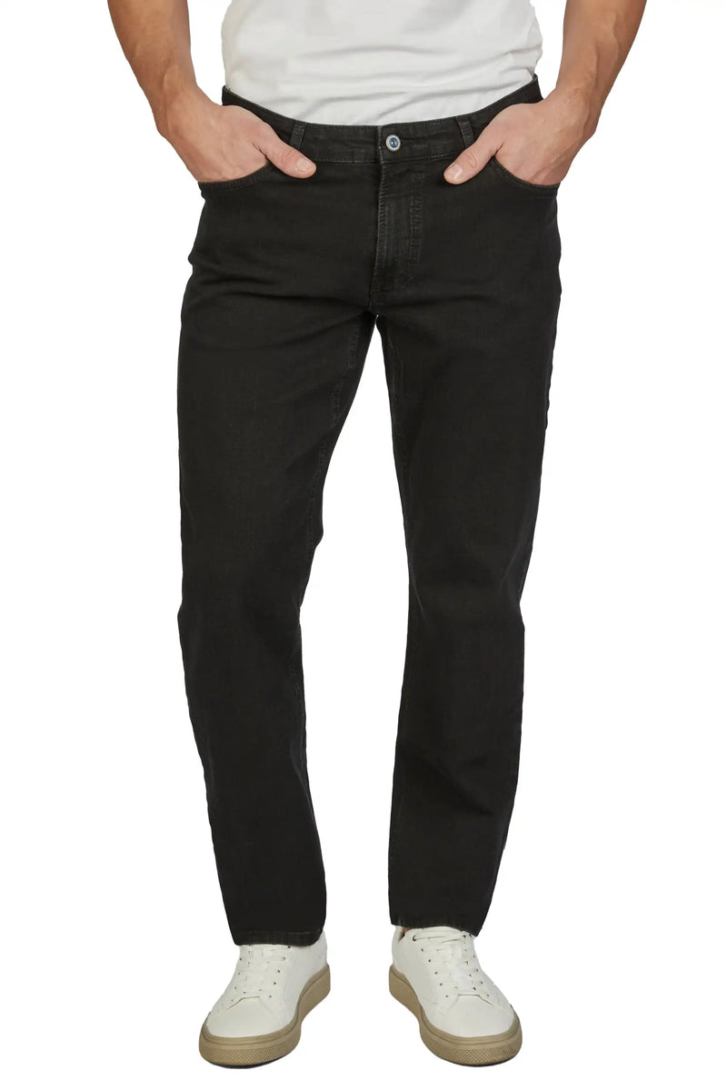 Hattric Men’s Jeans Hunter Stretch Fit Straight Leg Black Ballynahinch