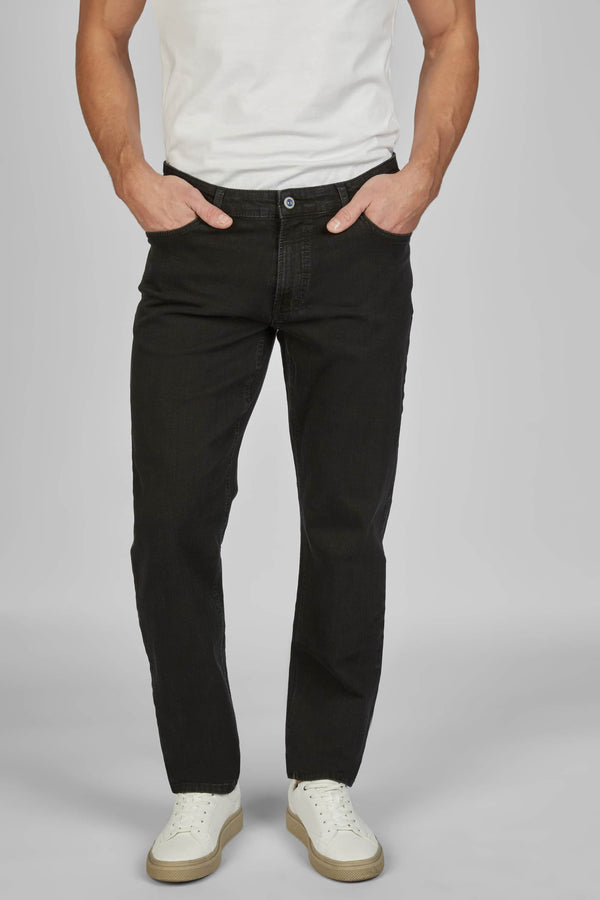 Hattric Men’s Jeans Hunter Stretch Fit Straight Leg Black Ballynahinch