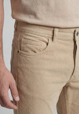 Hattric Mens Parker Corduroy Trousers Straight Leg Beige Northern